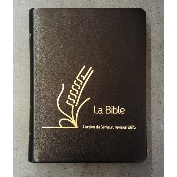Bible Semeur Luxe - Couverture cuir vachette authentique souple noire