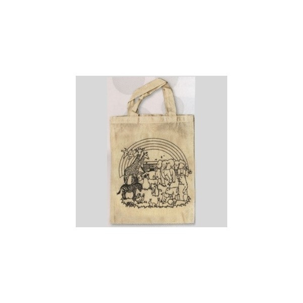 Sac en coton à colorier avec le dessin de l'Arche de Noé