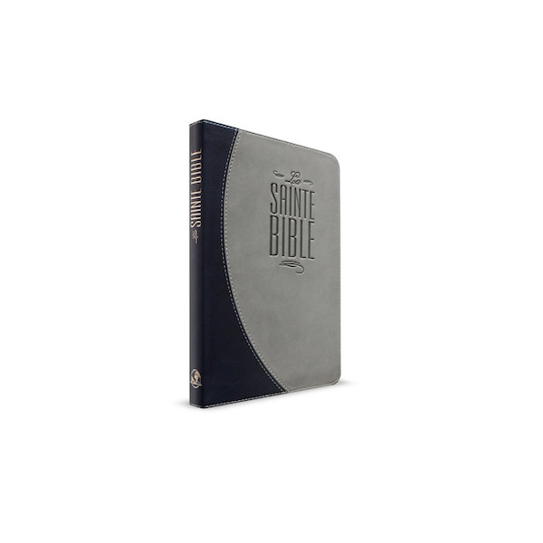 Bible Souple Duo Bleu-Nuit Et Gris FE Et Onglets fermeture éclaire