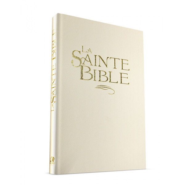 Bible confort rigide blanc, tranche or Esaie 55