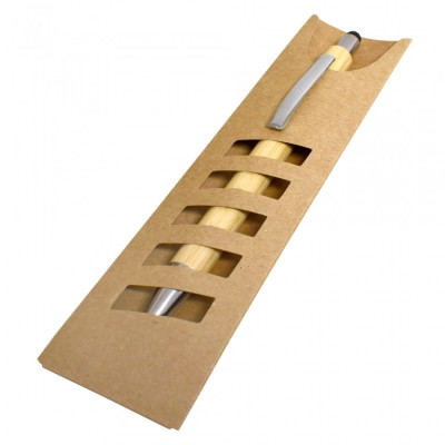Stylo à bille tactile en bambou gravé avec texte