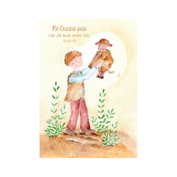 Signet enfant avec verset: Ne crains pas car je suis avec toi Es 41v10