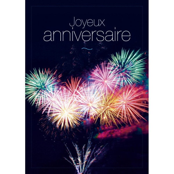 Carte "Joyeux anniversaire" Feu d'artifice