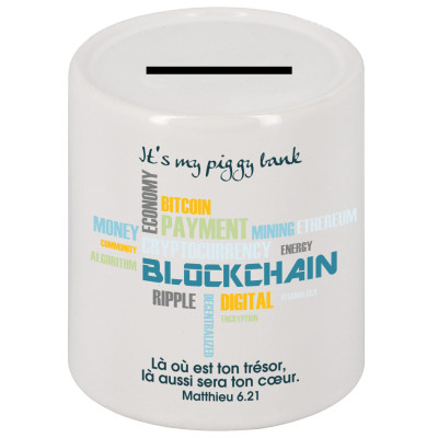 TIRELIRE CERAMIQUE PIGGY BANK LA OU EST TON TRESOR…MATT.6.31 