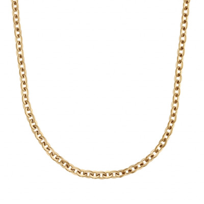 CHAINE ACIER ET PVD JAUNE MIROIR FORCAT FINE 2MM 46 CM