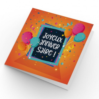 Carte Double Carre Ballons soulevant cadre