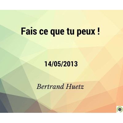 Fais ce que tu peux - Bertrand Huetz (12/05/2013)