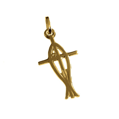 Pendentif Ichtus-Argent 925% Plaqué Or