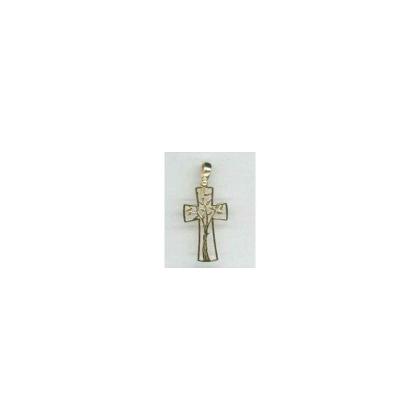 Croix/arbre de vie découpé - aiton Plaqué Or 3μm (14x23mm)
