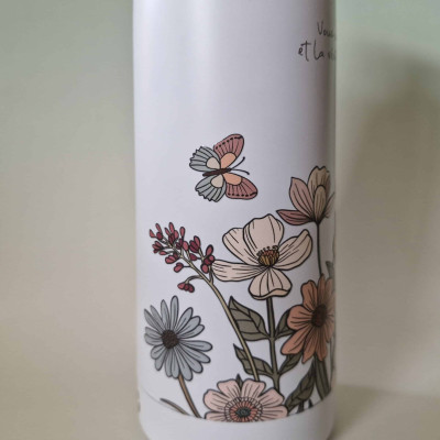 Bouteille isotherme blanche – Jean 8 : 32