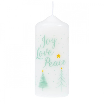 Bougie de Noël "Joy, Love, Peace"
