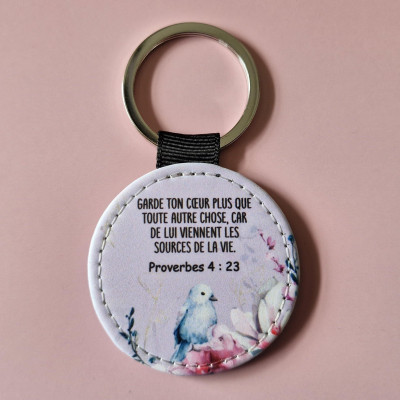 Porte-clés imprimé Proverbes 4 : 23
