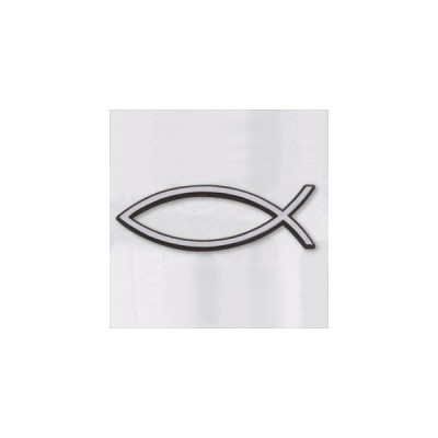 Autocollant - Ichthus argenté en relief