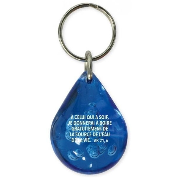 Porte-clés goutte d'eau bleue