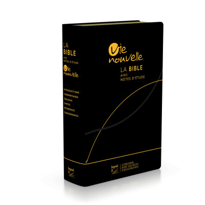 Bible d'étude Vie nouvelle, Segond 21, noire couverture souple, fibrocuir,tranche