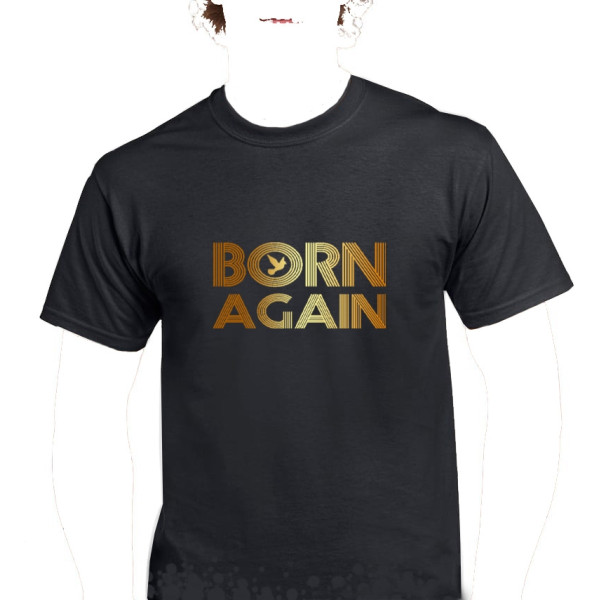 T-shirt unisexe coton "Born again" Noir