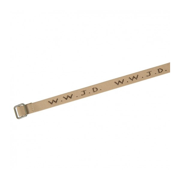 Bracelet tissé "WWJD" beige