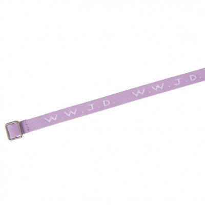Bracelet tissé "WWJD" parme