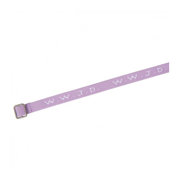 Bracelet tissé "WWJD" parme