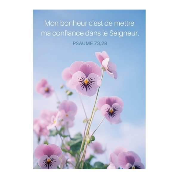 Mini-carte Fleurs mauves et ciel bleu