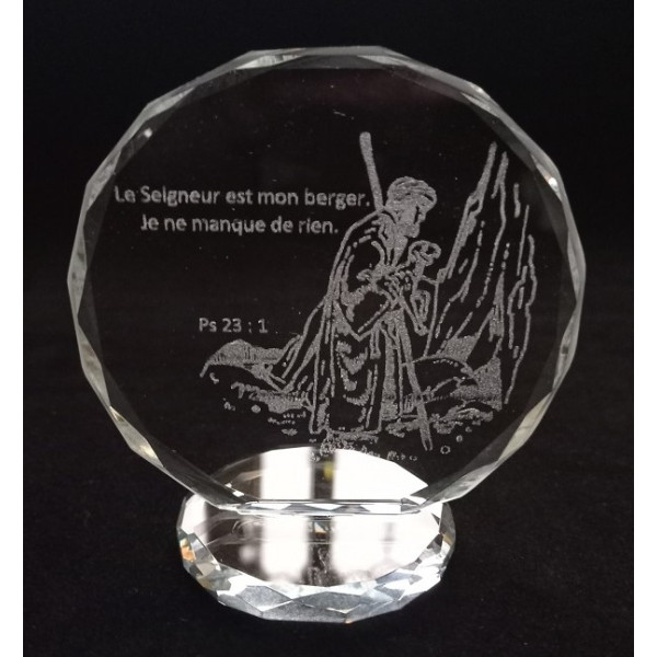 Cadre/semi-cristal - Le Seigneur est mon berger… PS 23:1 (92x78mm)
