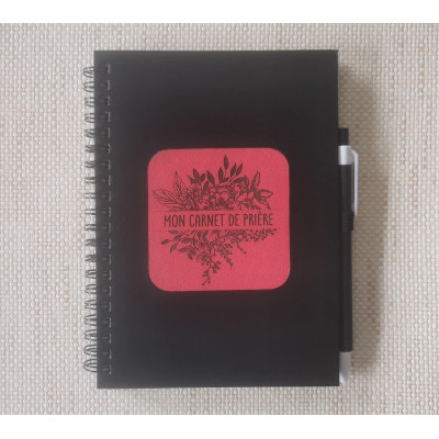 Carnet "Mon carnet de prière" noir et cuir 5