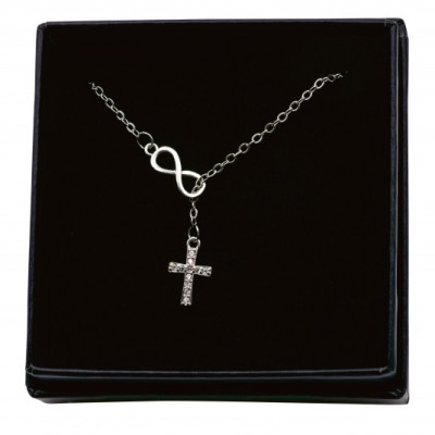 Collier « Croix » argent avec symbole de l'infini