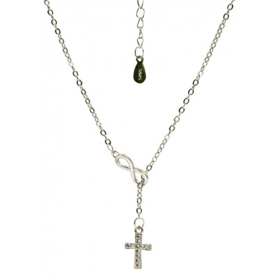 Collier « Croix » argent avec symbole de l'infini