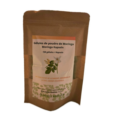 150 Gélules de poudre de feuilles de Moringa Oleifera - Agriculture régénératric