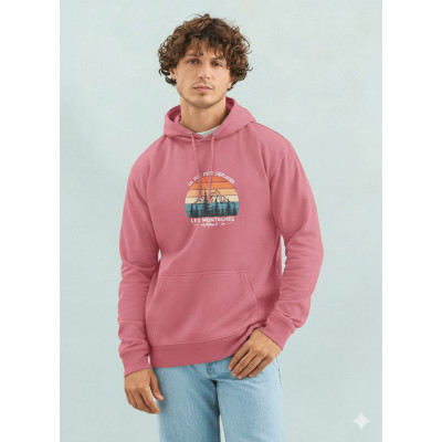 Sweat Capuche « La Foi » Rose Folk