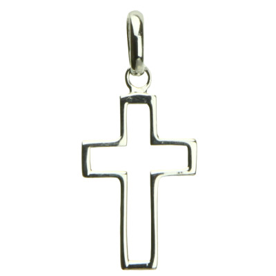 Croix découpé - Argent 925‰ rhodié (12x18mm)
