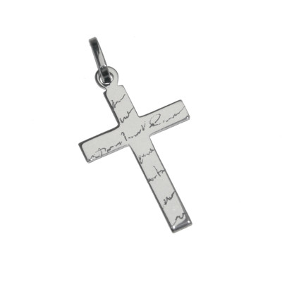 Croix travaillée- Argent 925‰ rhodié (18x26mm)