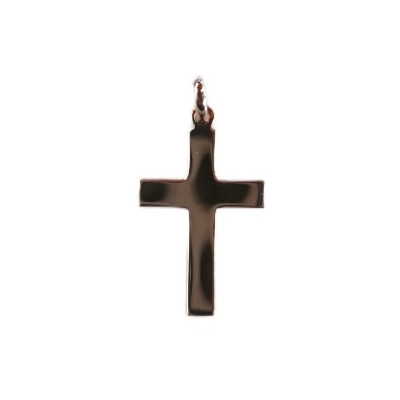 Croix lisse - Argent 925‰ rhodié (15x23mm)