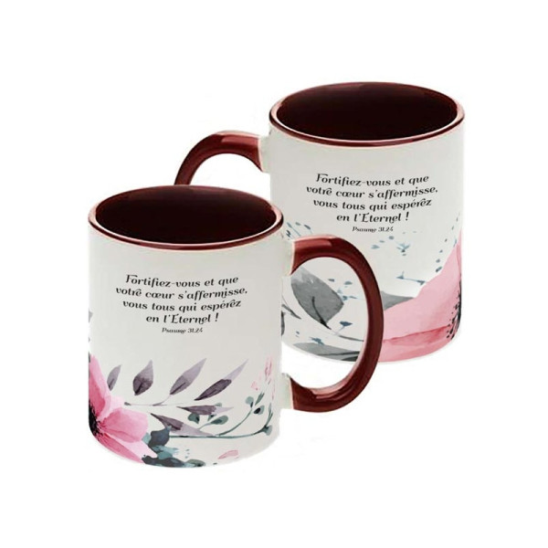 MUG BICOLORE FLORAL PSAUME 31.24