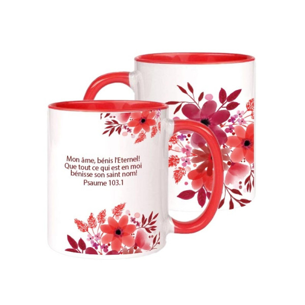 MUG BICOLORE THEME FLORAL PSAUME 103.1