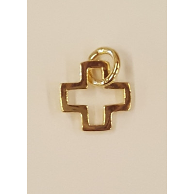 Pendentif croix 10x10mm - Plaqué or