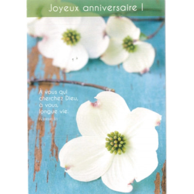 Carte "Anniversaire" avec verset