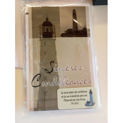 Cartes Condoléances Remerciements (paquet de 5 cartes)