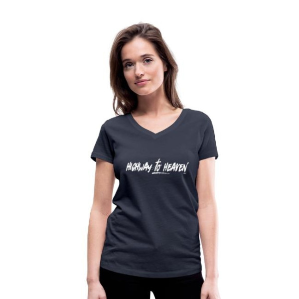 T-shirt manches courtes femmes "Highway to heaven" Noir
