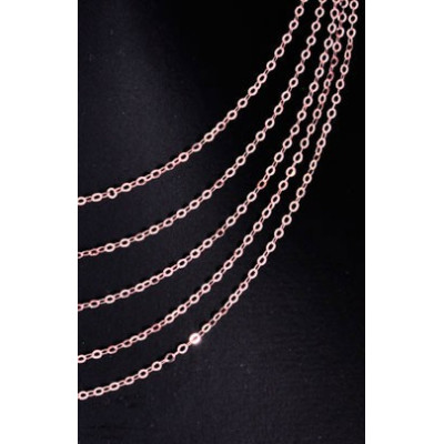 Chaîne gourmette 50cm - laiton/3µm Plaqué Or rosé