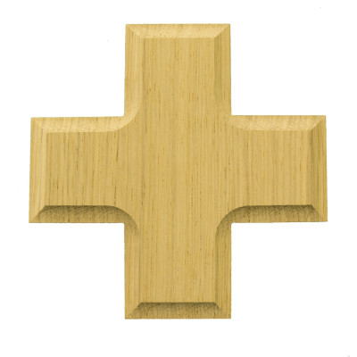 Croix - chêne/bord - 10x10cm