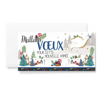 MAXI CARNET MV : Colombe et paysage de Noël