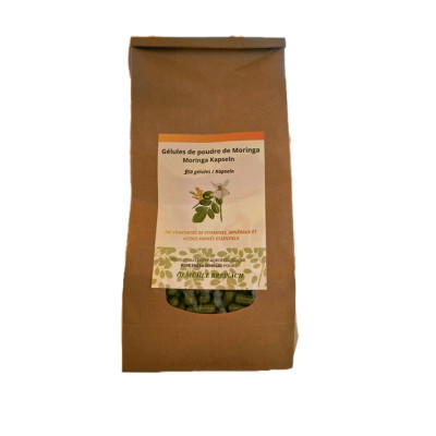 300 Gélules de poudre de feuilles de Moringa Oleifera - Agriculture régénératric